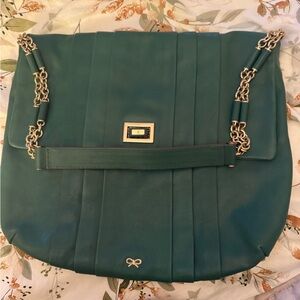 Anya Hindmarch Gracie pleated bag in green leather